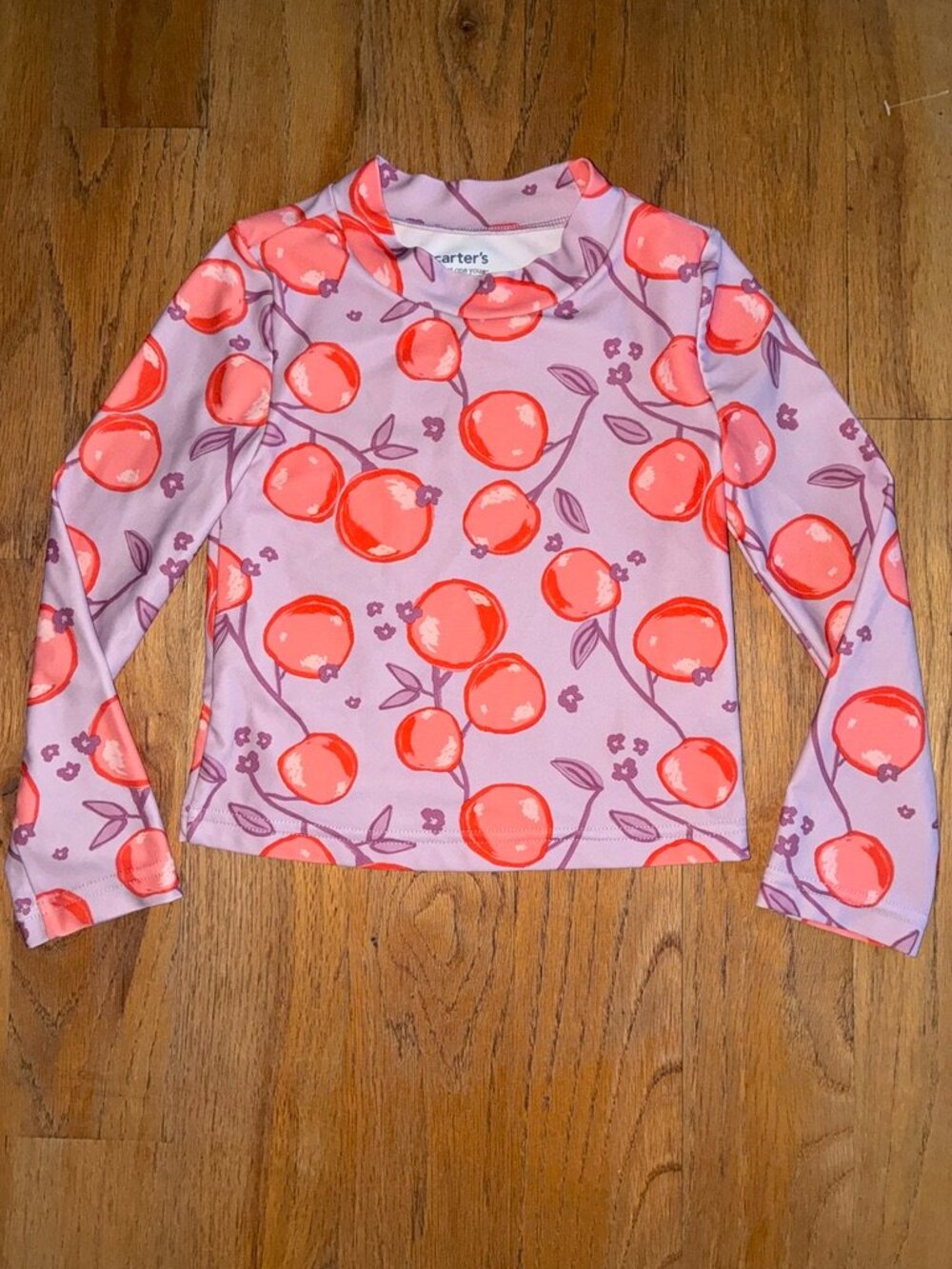 Carter's Just One You Girls 4T Fruit Print Long Sleeve Rash Guard Swim Top